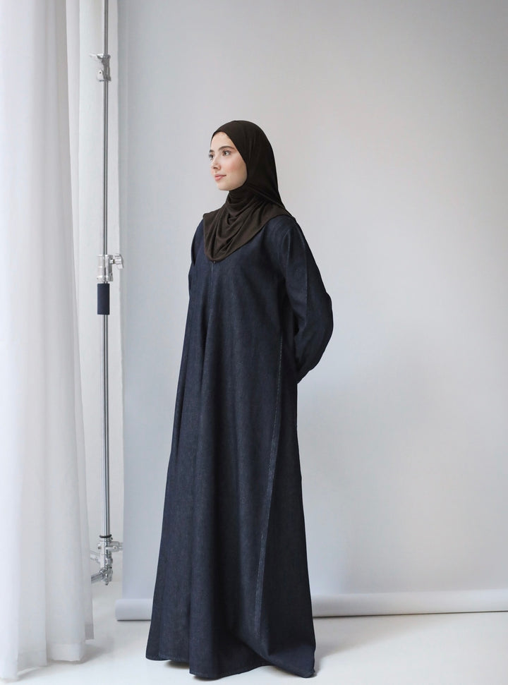 Denim Flow Maxi Dress C0463