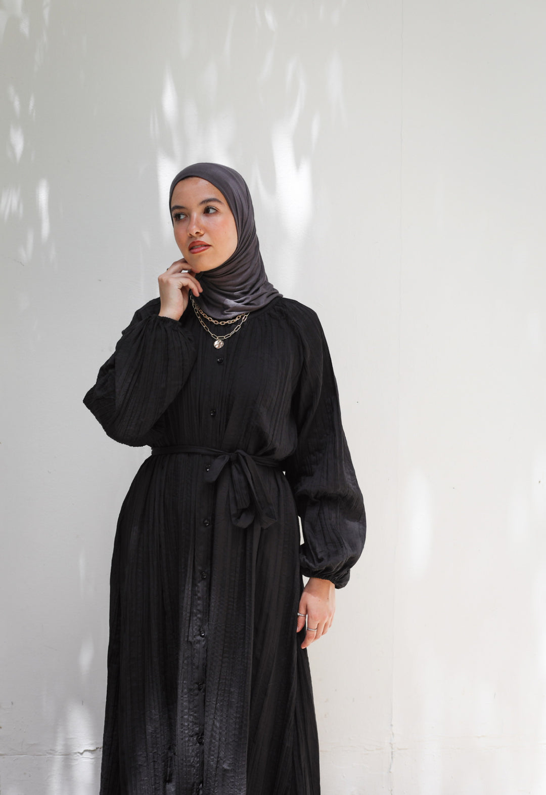 Crinkled Shirt Dress C0384