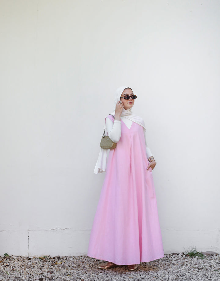 Sleeveless Linen Dress C0413