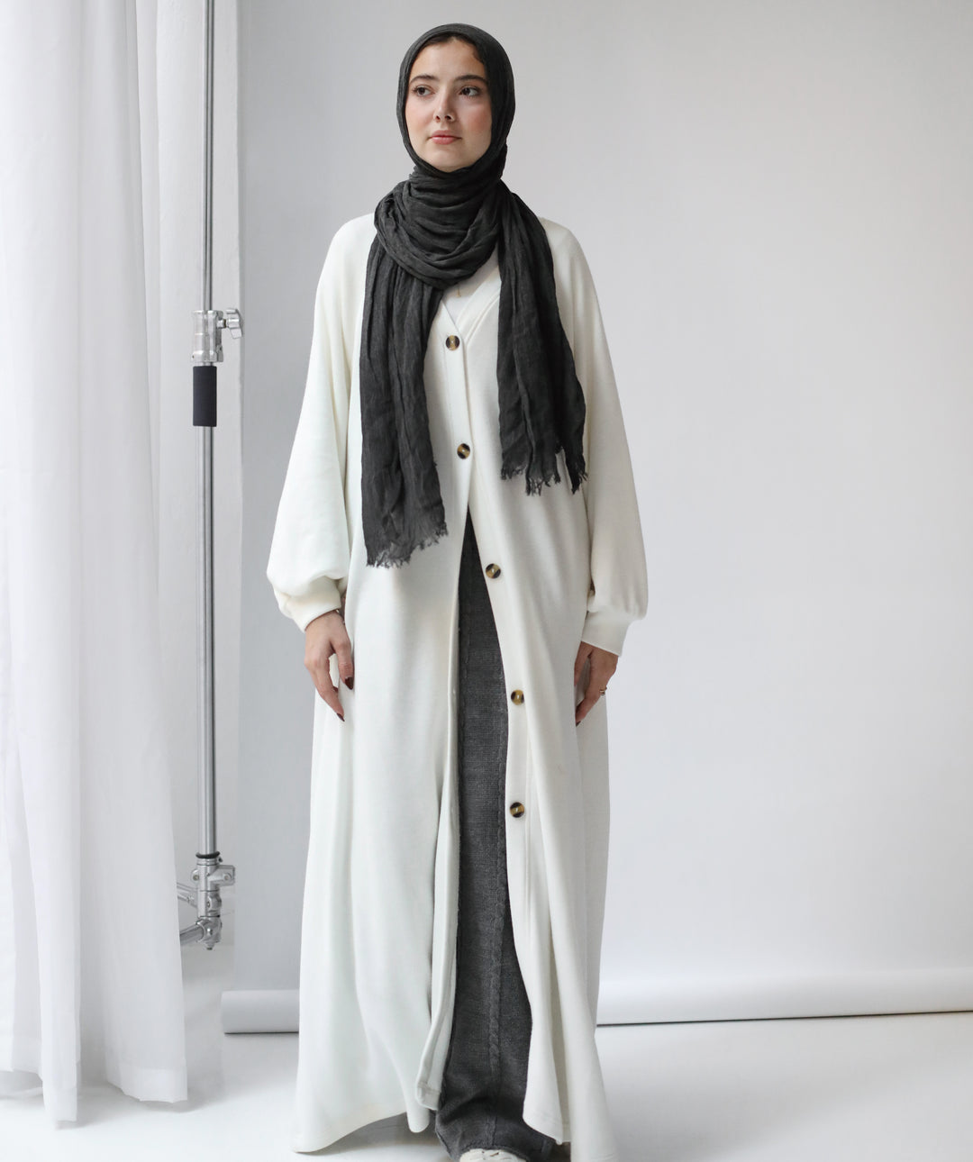 Maxi knit cardigan dress