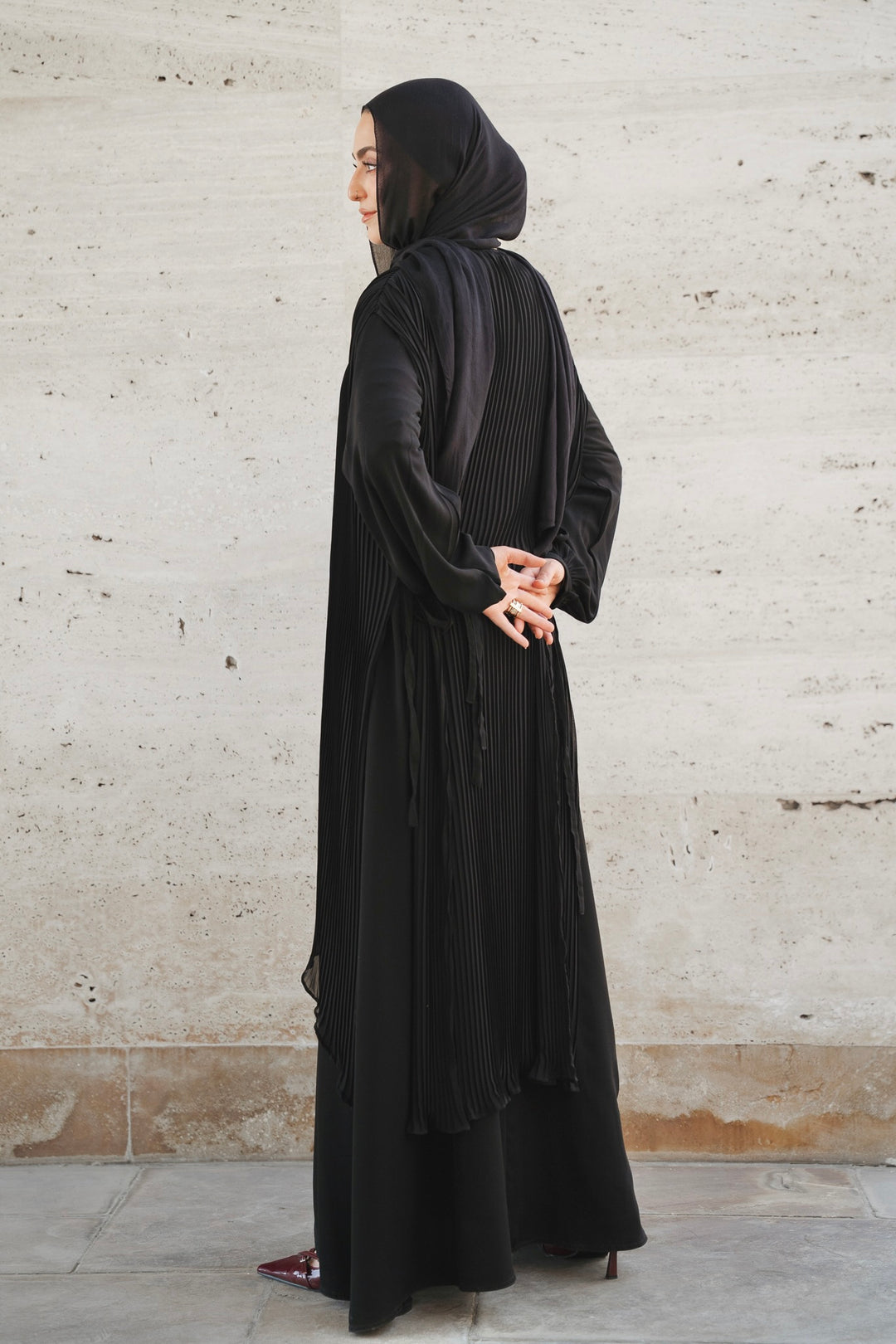Pleated Ribbons Cape C0529