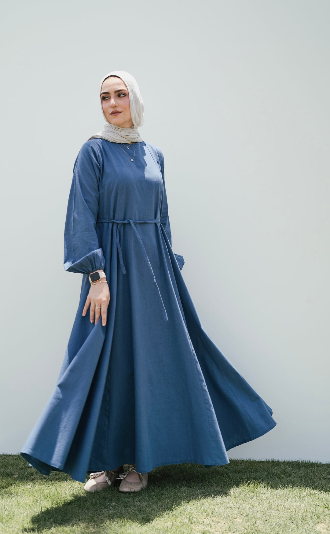 Voluminous Linen Dress C0540