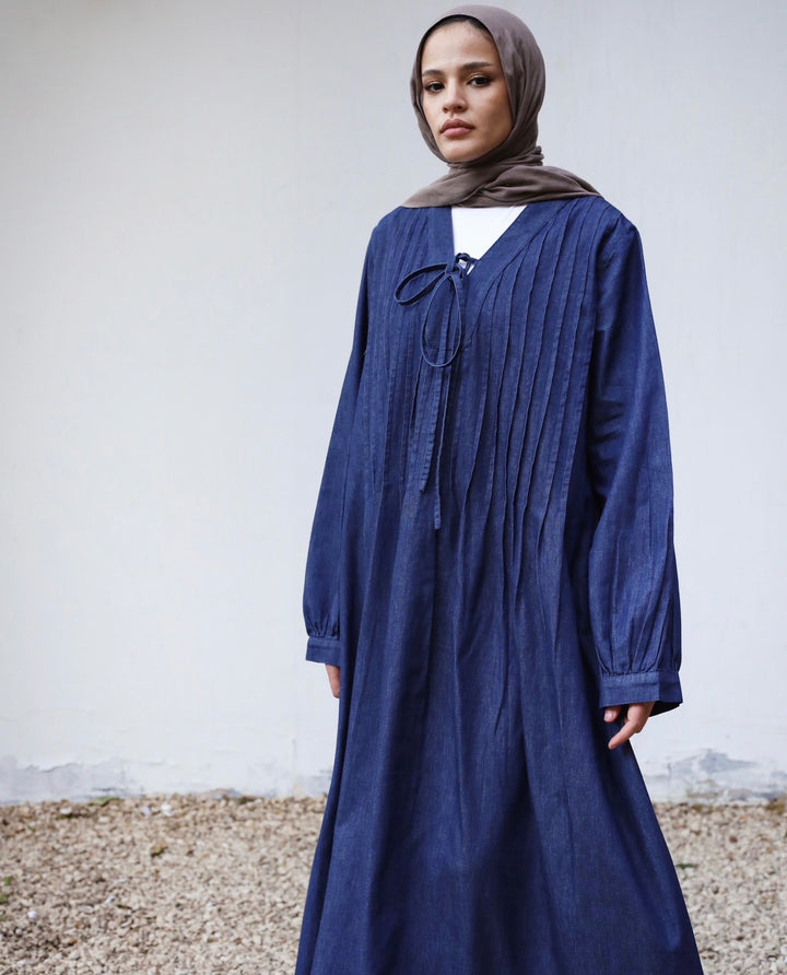 Pleated Denim Dress C0518