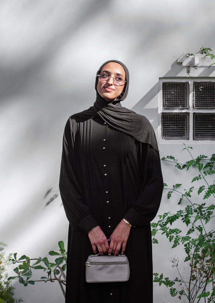 Pleated Shirt Abaya C0551