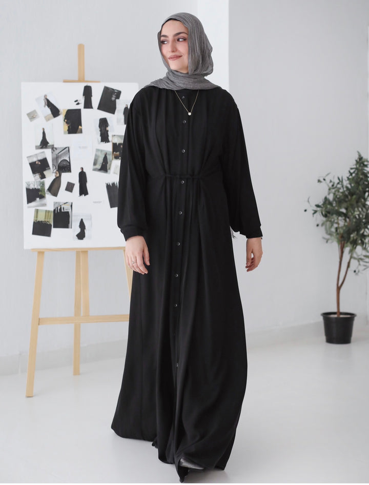 Frontal Shirt Tie Abaya C0544