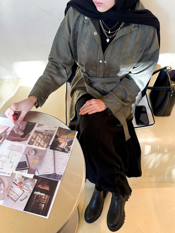 Faux Suede Overshirt C0459