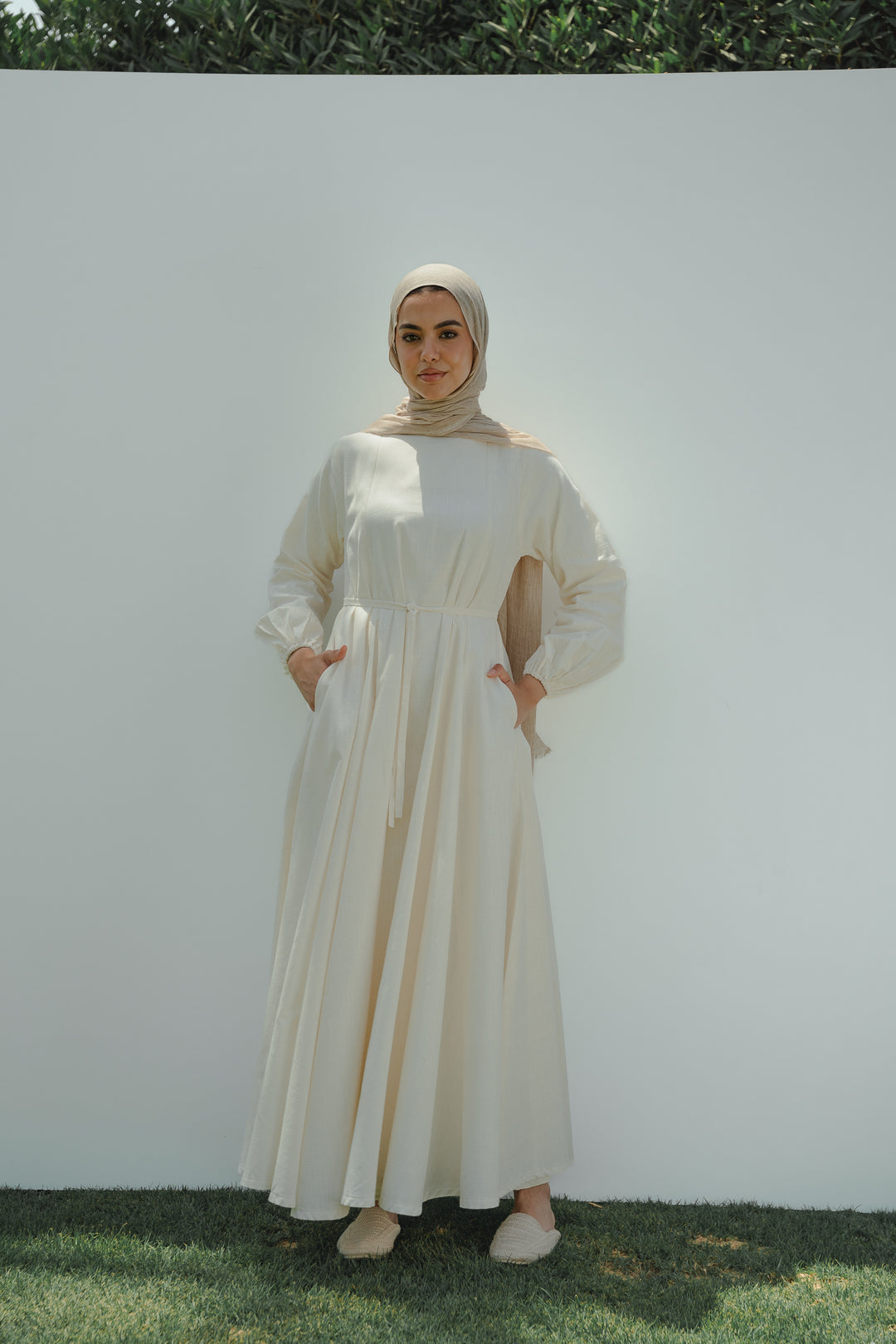Voluminous Linen Dress C0540