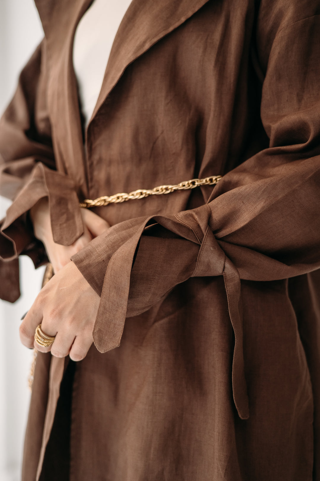 Maxi Trench Linen Coat C0430