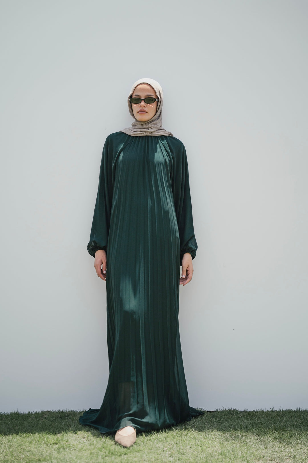 Pleated Chiffon Maxi Dress C0548