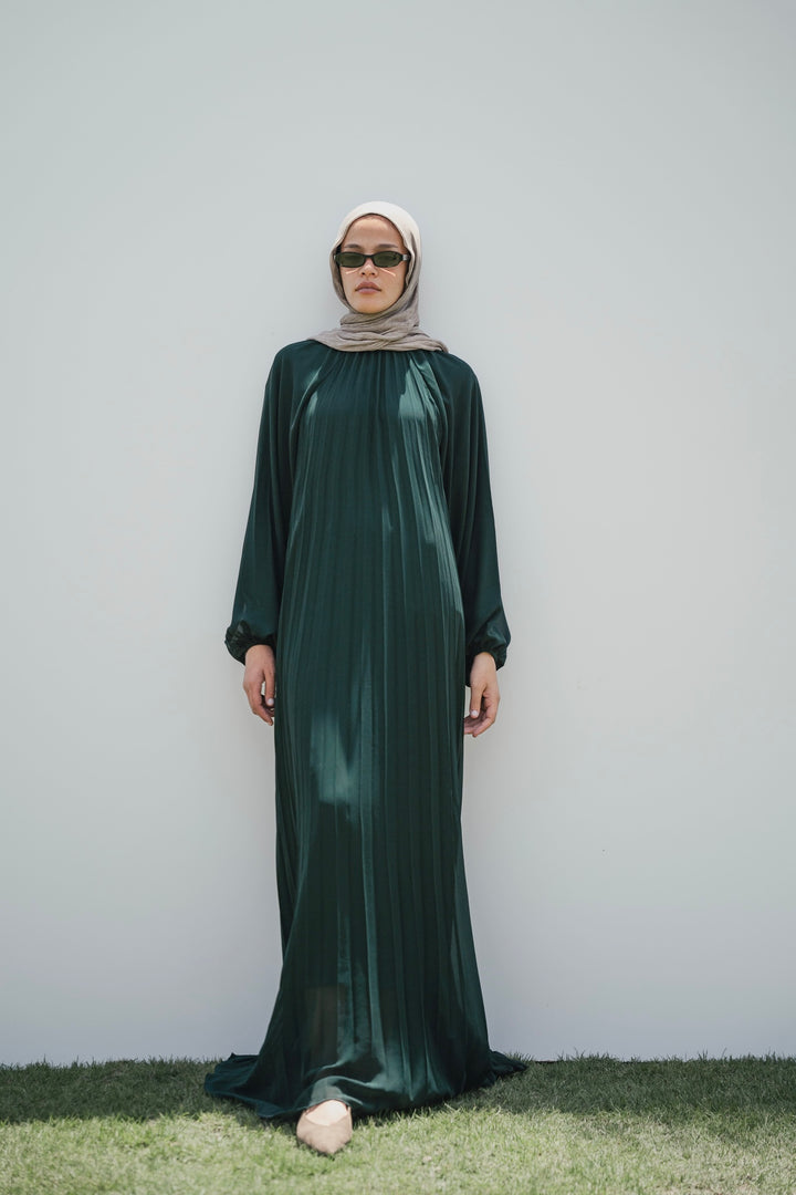 Pleated Chiffon Maxi Dress C0548