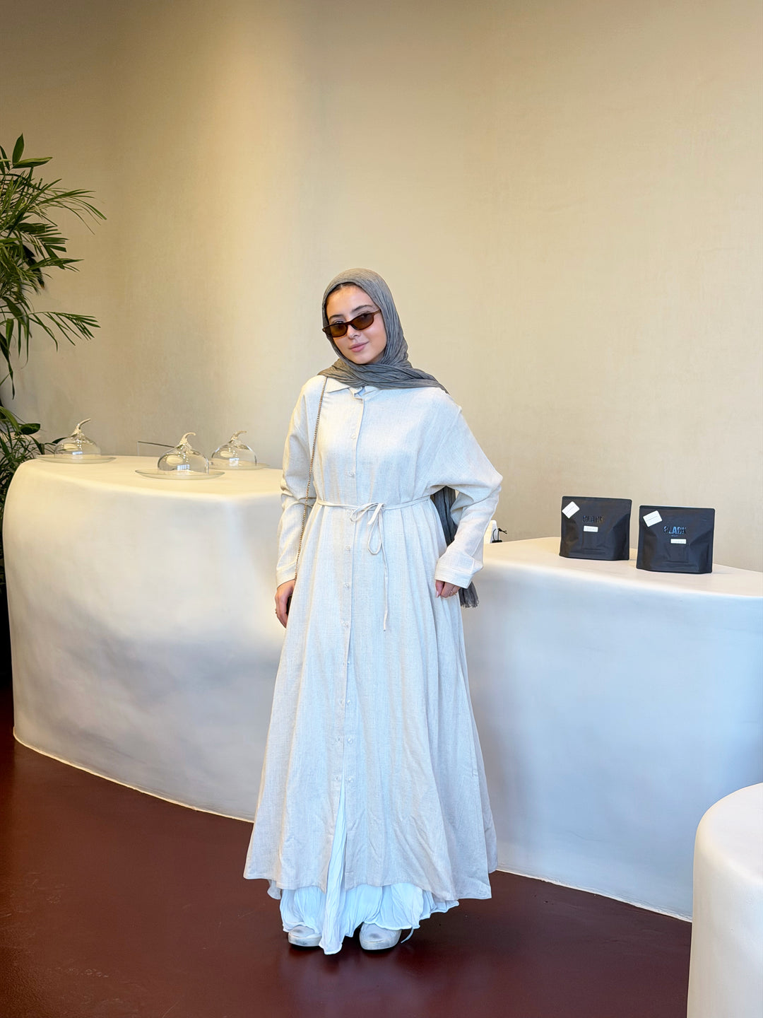 Linen maxi shirt C0206