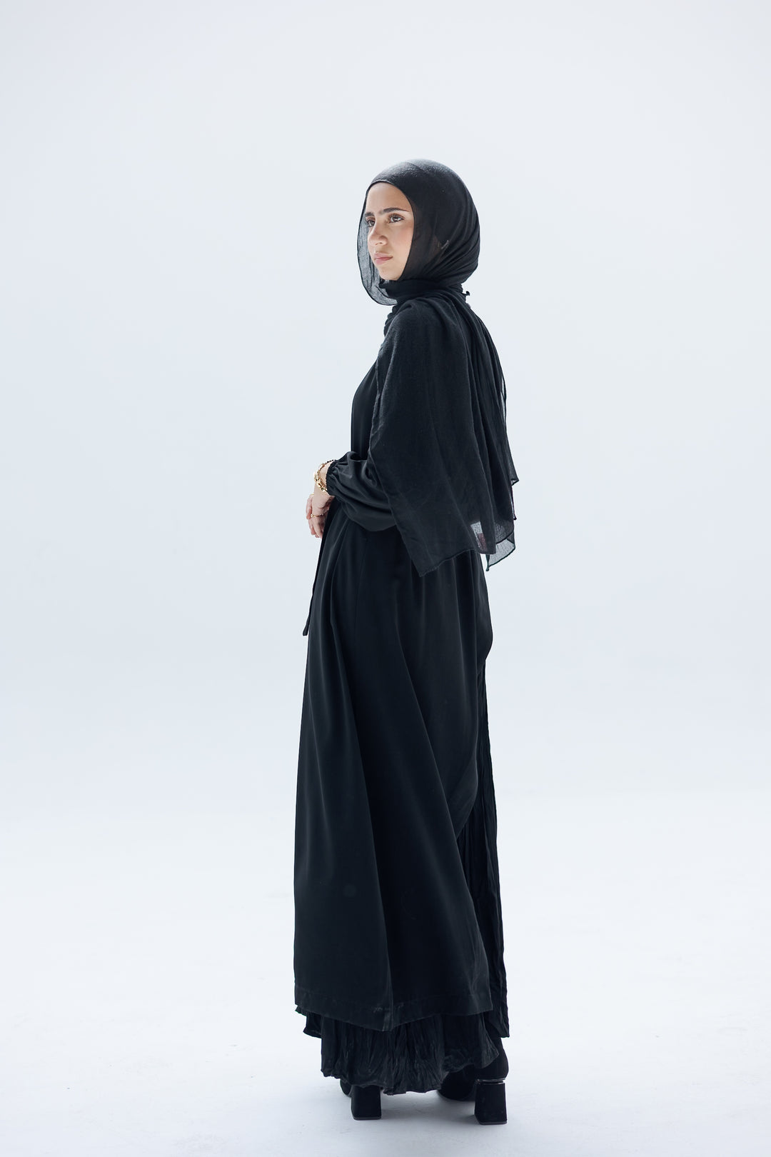Asymmetrical Crushed Abaya C0443