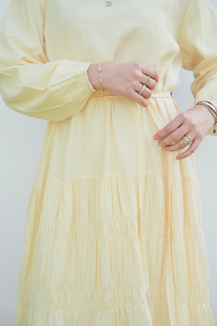 Textured Gathered Maxi Dress C0545