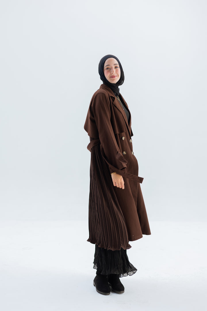 Pleated Trench Coat C0445