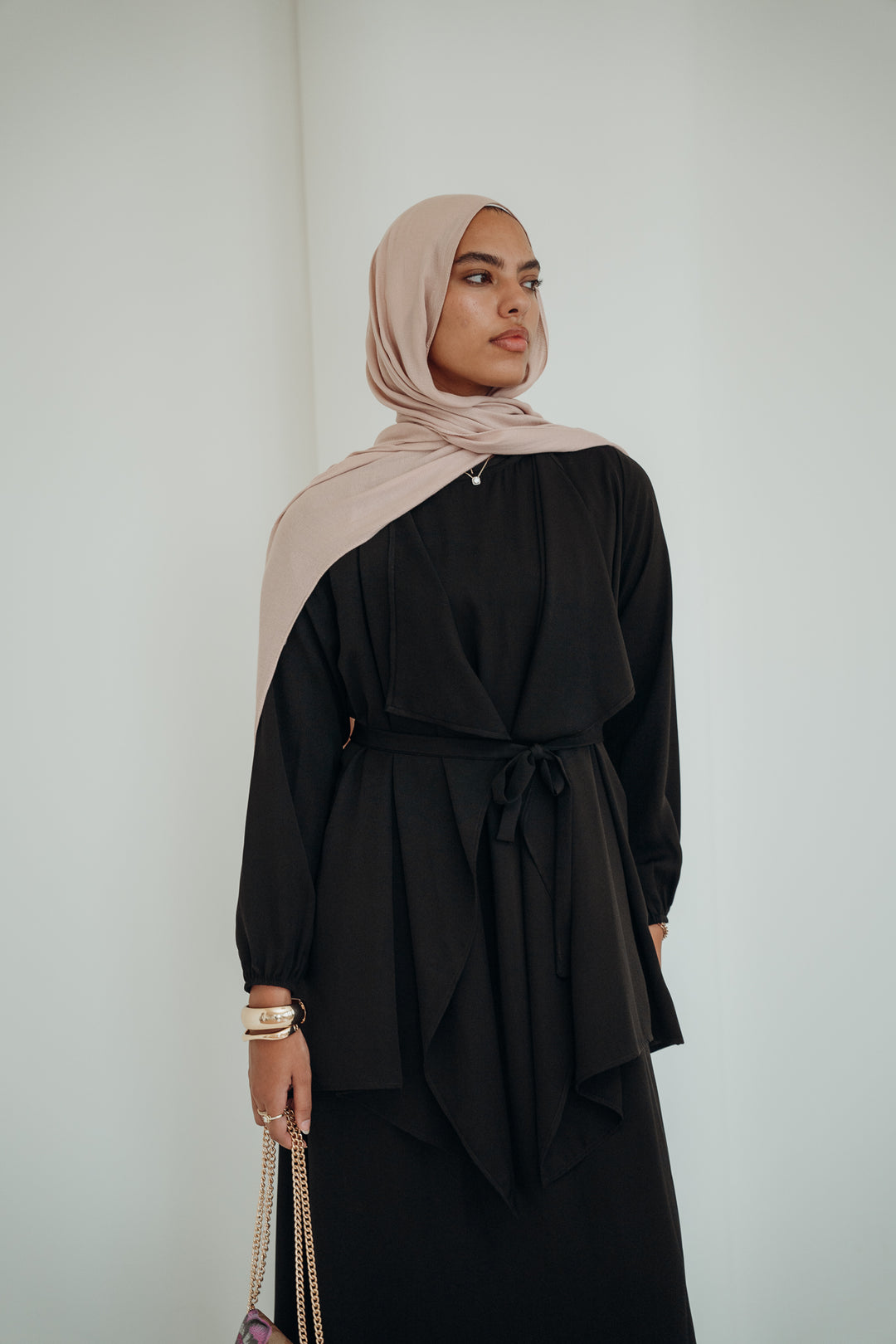 Waterfall Silk Abaya C0418