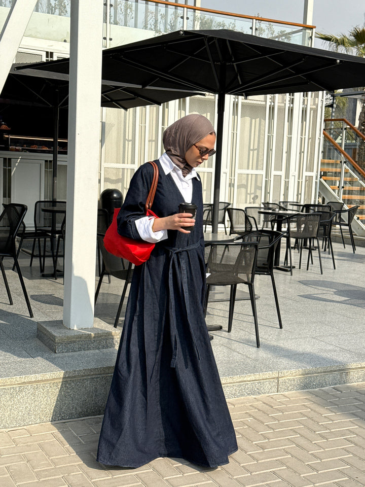 Denim Flow Maxi Dress C0463