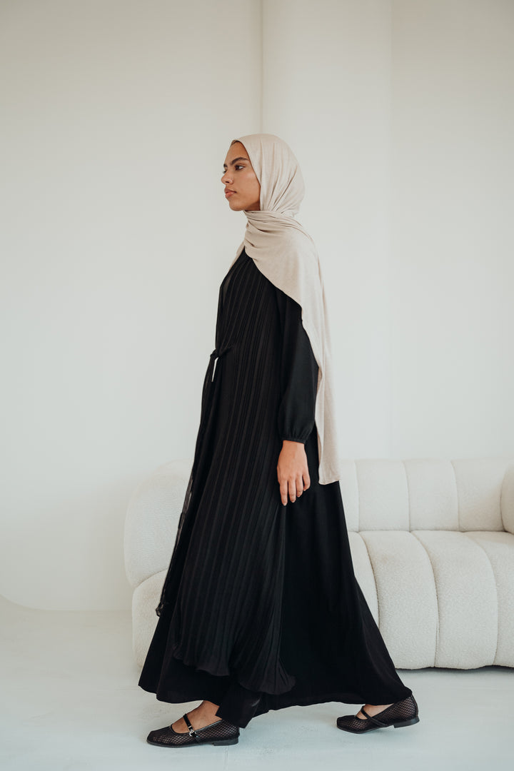 Pleated Knot Abaya C0425
