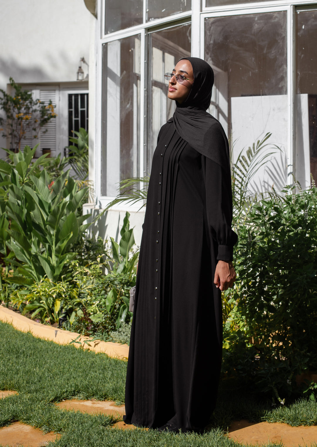 Pleated Shirt Abaya C0551