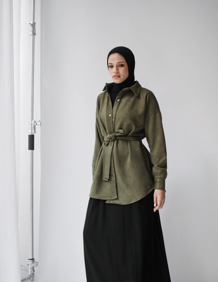 Faux Suede Overshirt C0459