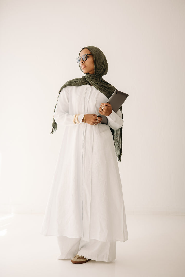 Maxi Tie-Linen Shirt C0432