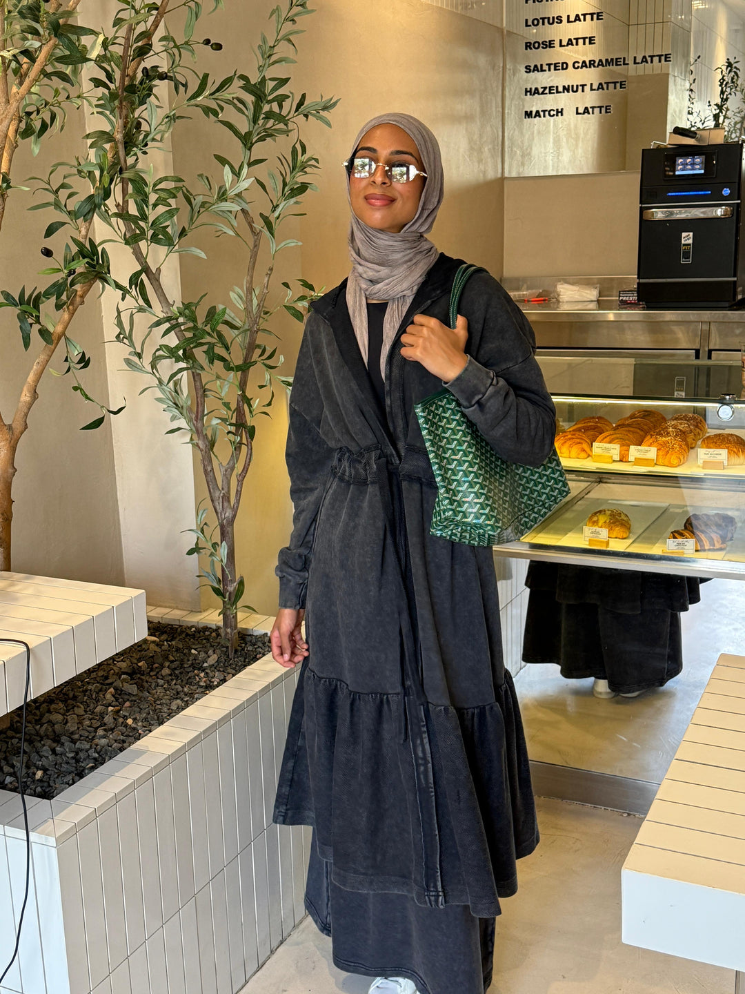 Washed gypsy hooded set C0451