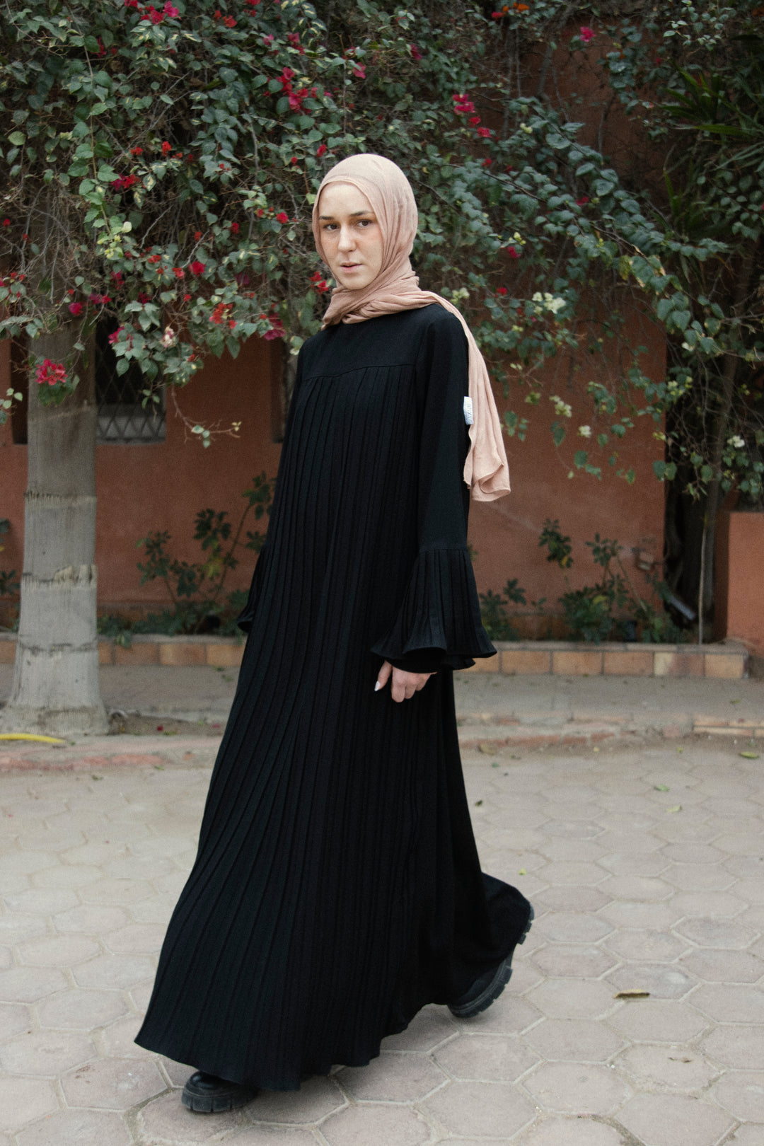 Front pleats abaya C0243