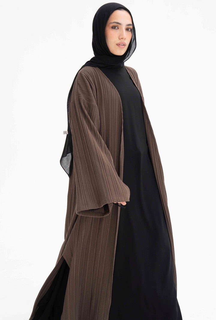 Pleated soft wool kaftan