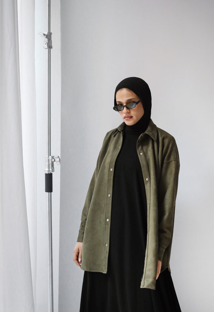 Faux Suede Overshirt C0459