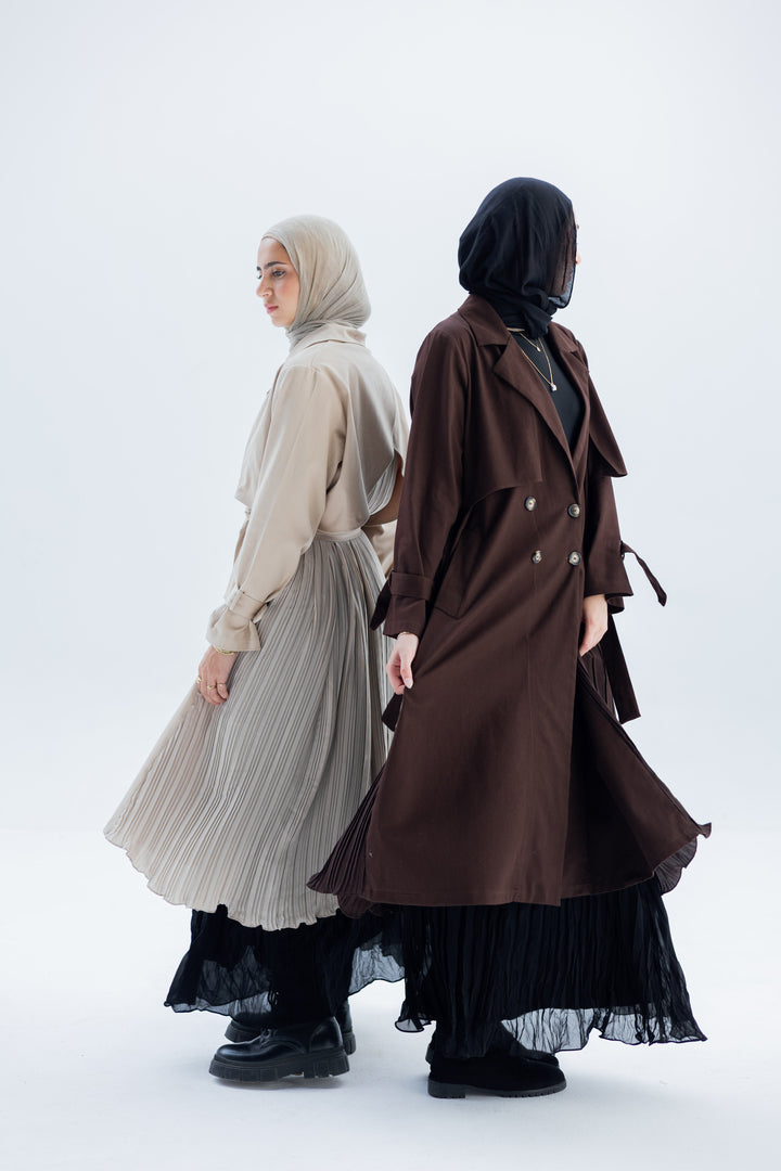 Pleated Trench Coat C0445