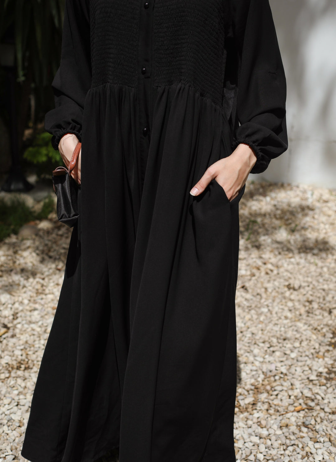 Gathered Shirt Abaya C0399