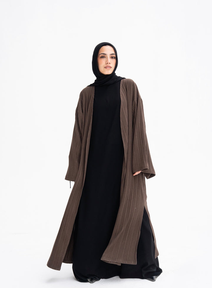 Pleated soft wool kaftan
