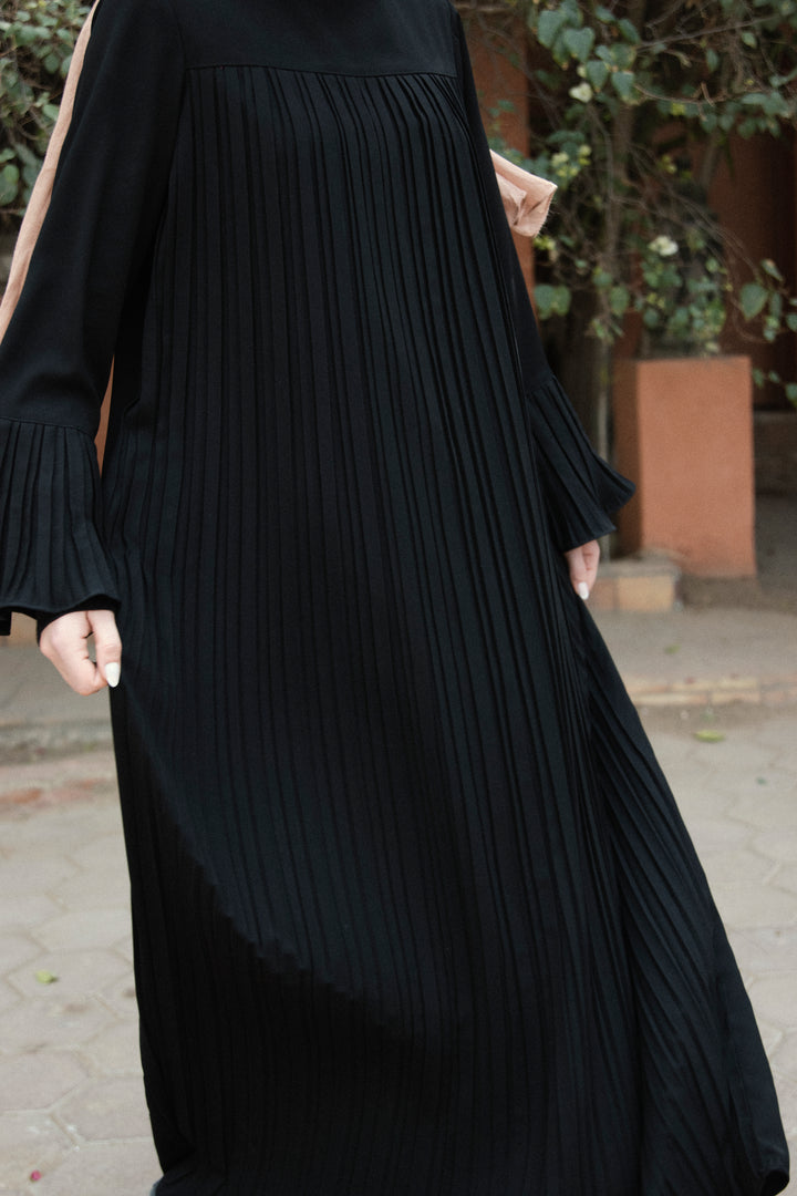 Front pleats abaya C0243