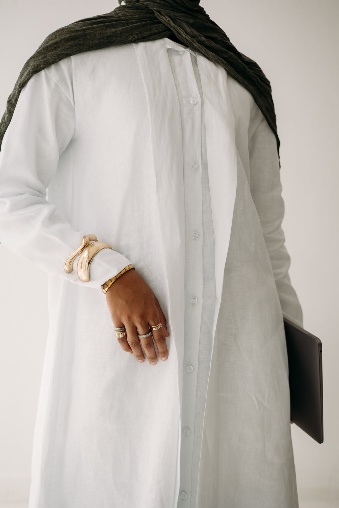 Maxi Tie-Linen Shirt C0432