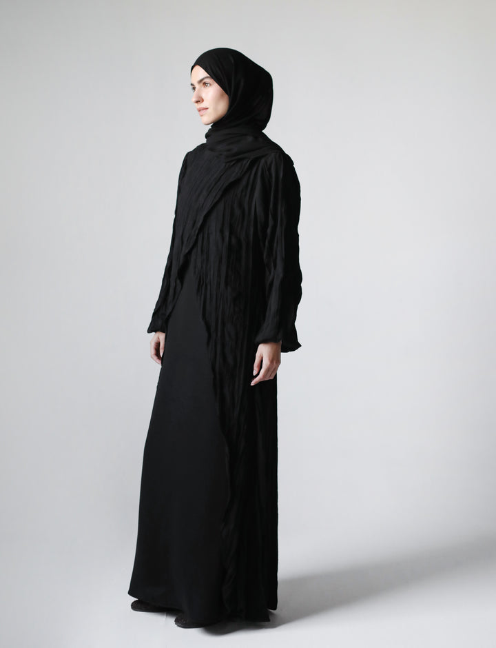 Crushed Overlay Abaya