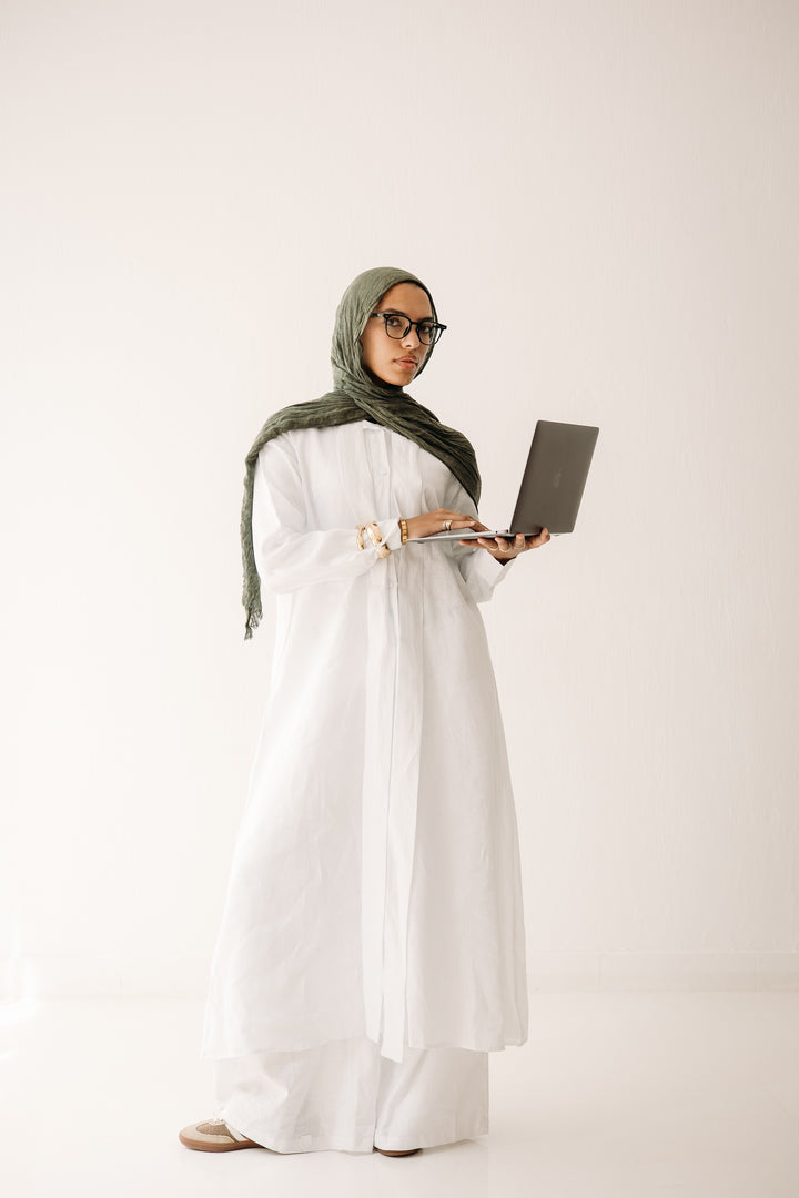 Maxi Tie-Linen Shirt C0432