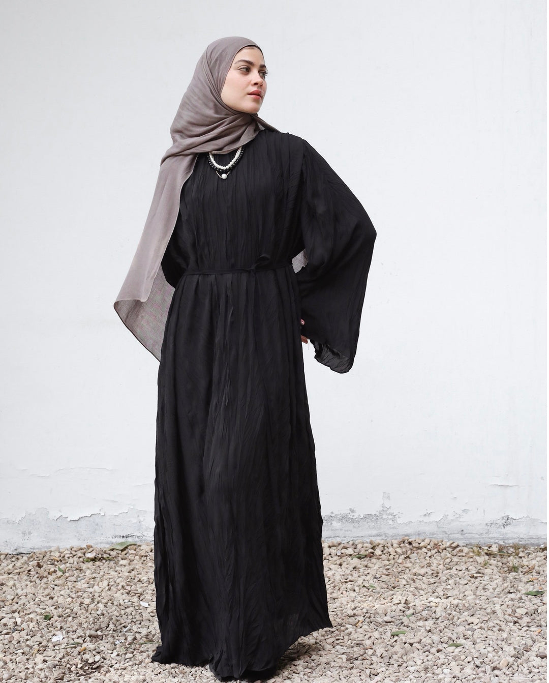 Crinkled Chiffon Dress c0512