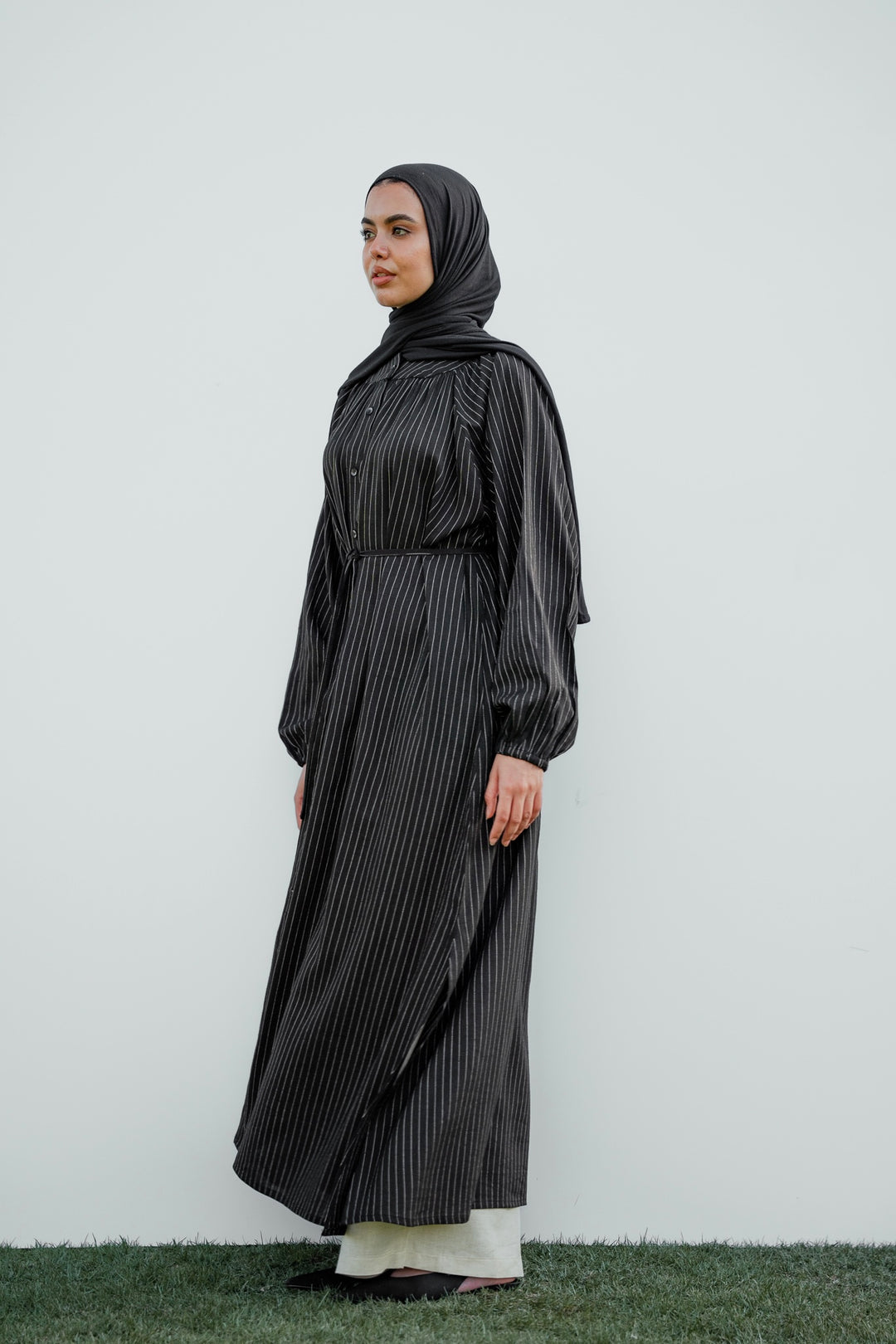 Stripped Shirt Dress C0526