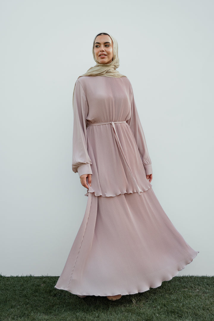 Layered pleated dress C0249