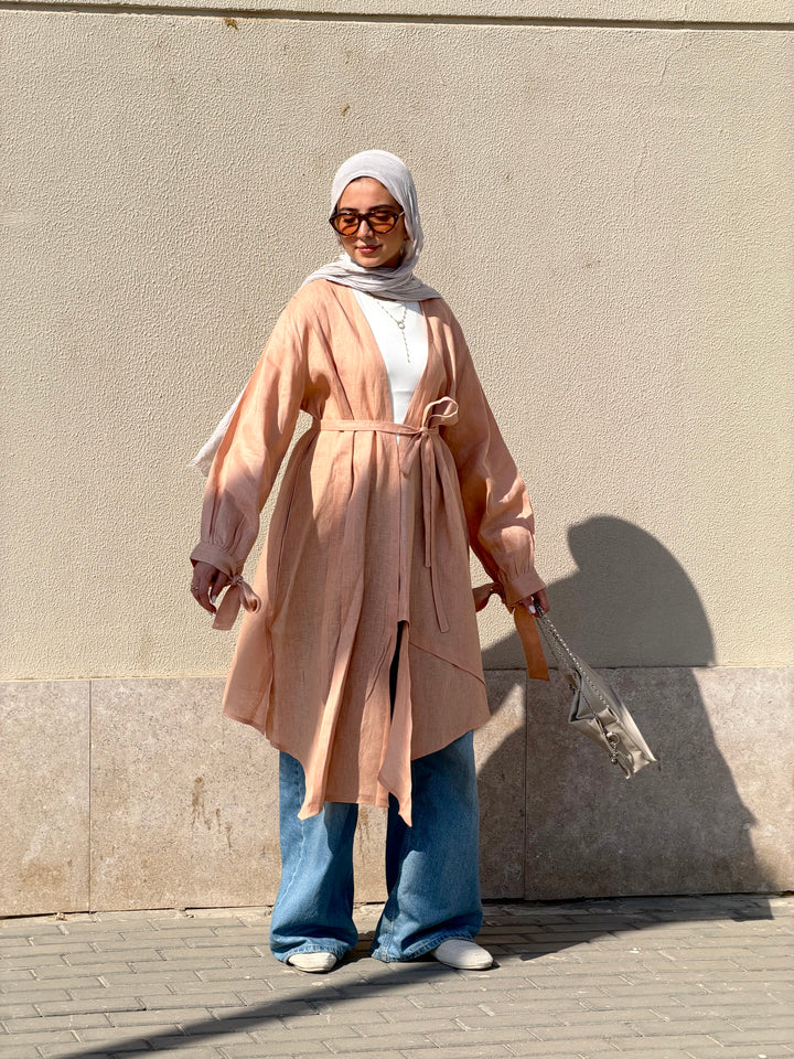 The Asymmetrical Linen Kimono