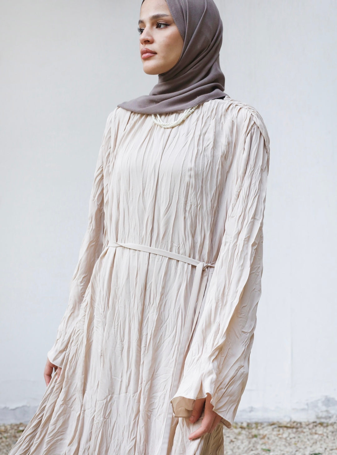 Crinkled Chiffon Dress c0512