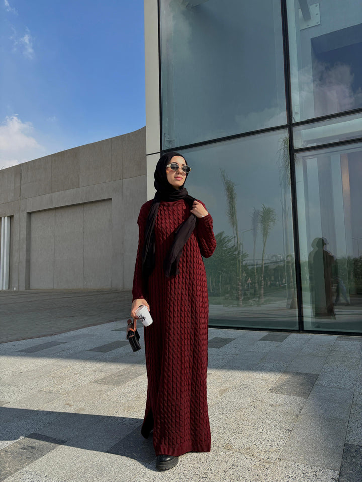 Cable knitted dress C0332