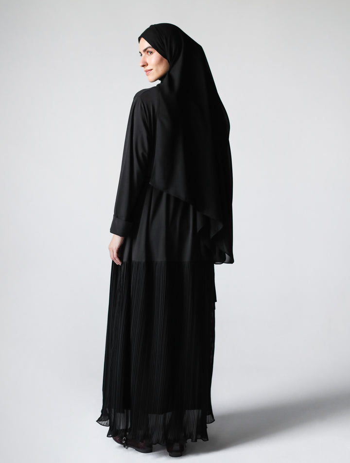 Cotton Pleated Abaya c0571