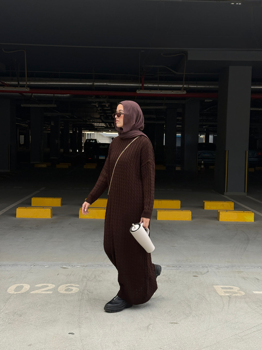 Cable knitted dress C0332