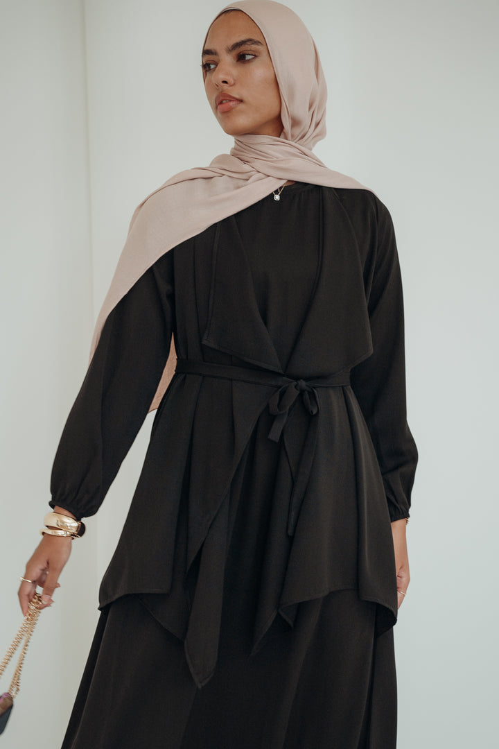 Waterfall Silk Abaya C0418