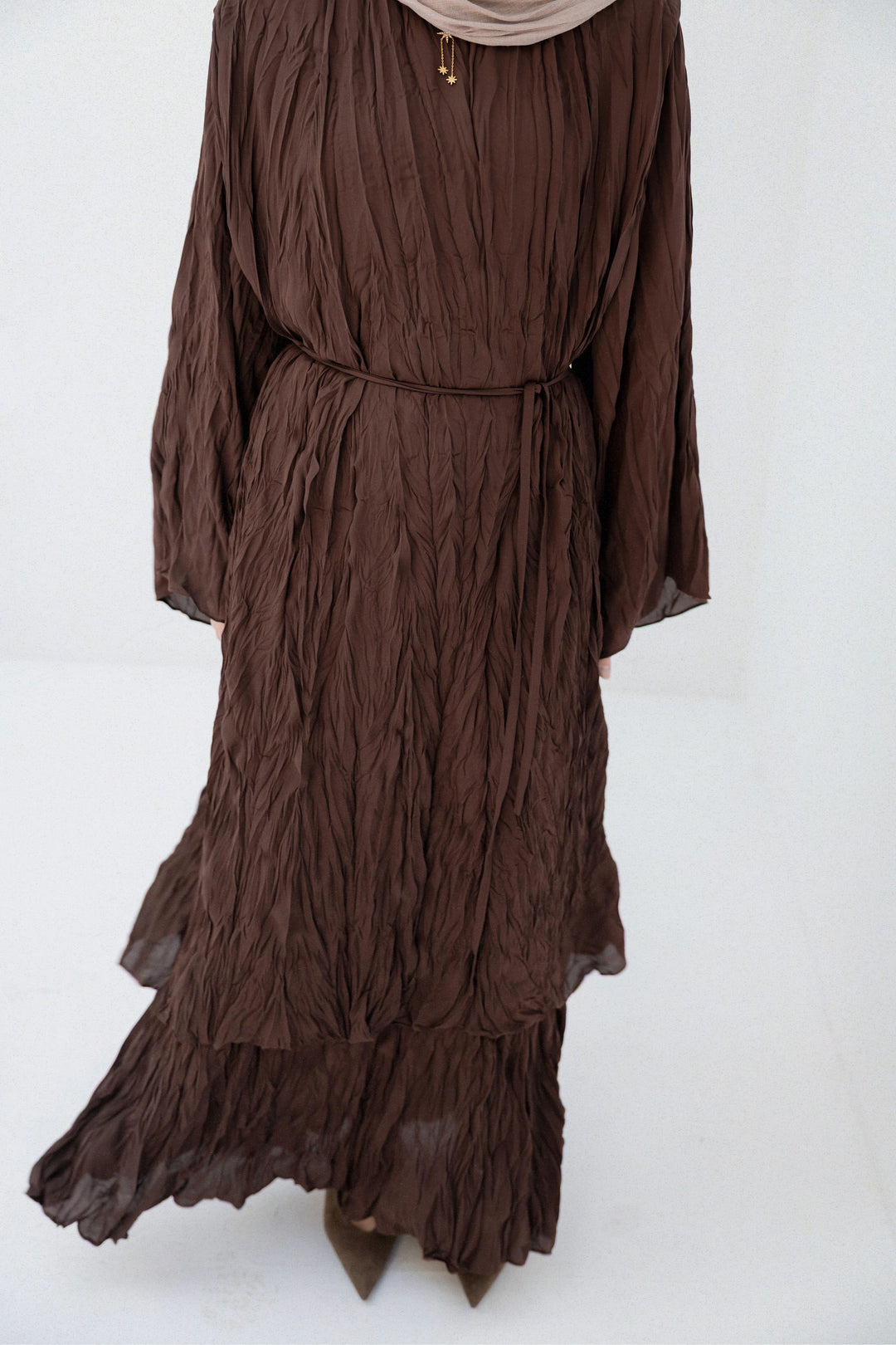 Crinkled Chiffon Dress c0512