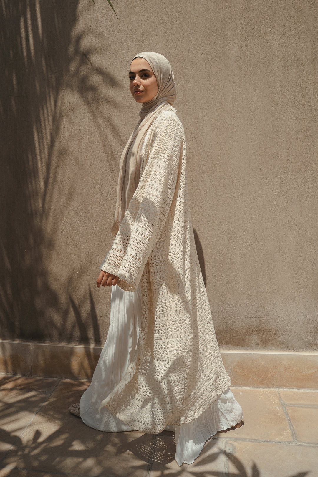 Soft Crochet Longline Kimono C0546