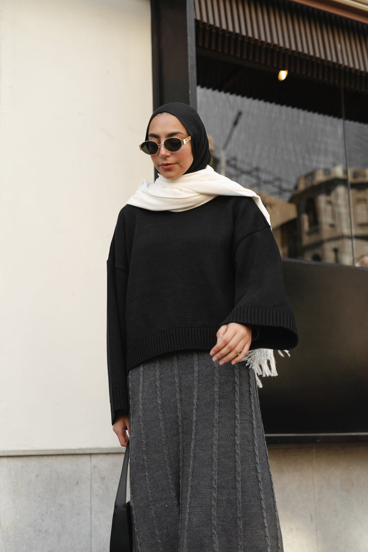 Oversized knitted pullover C0339