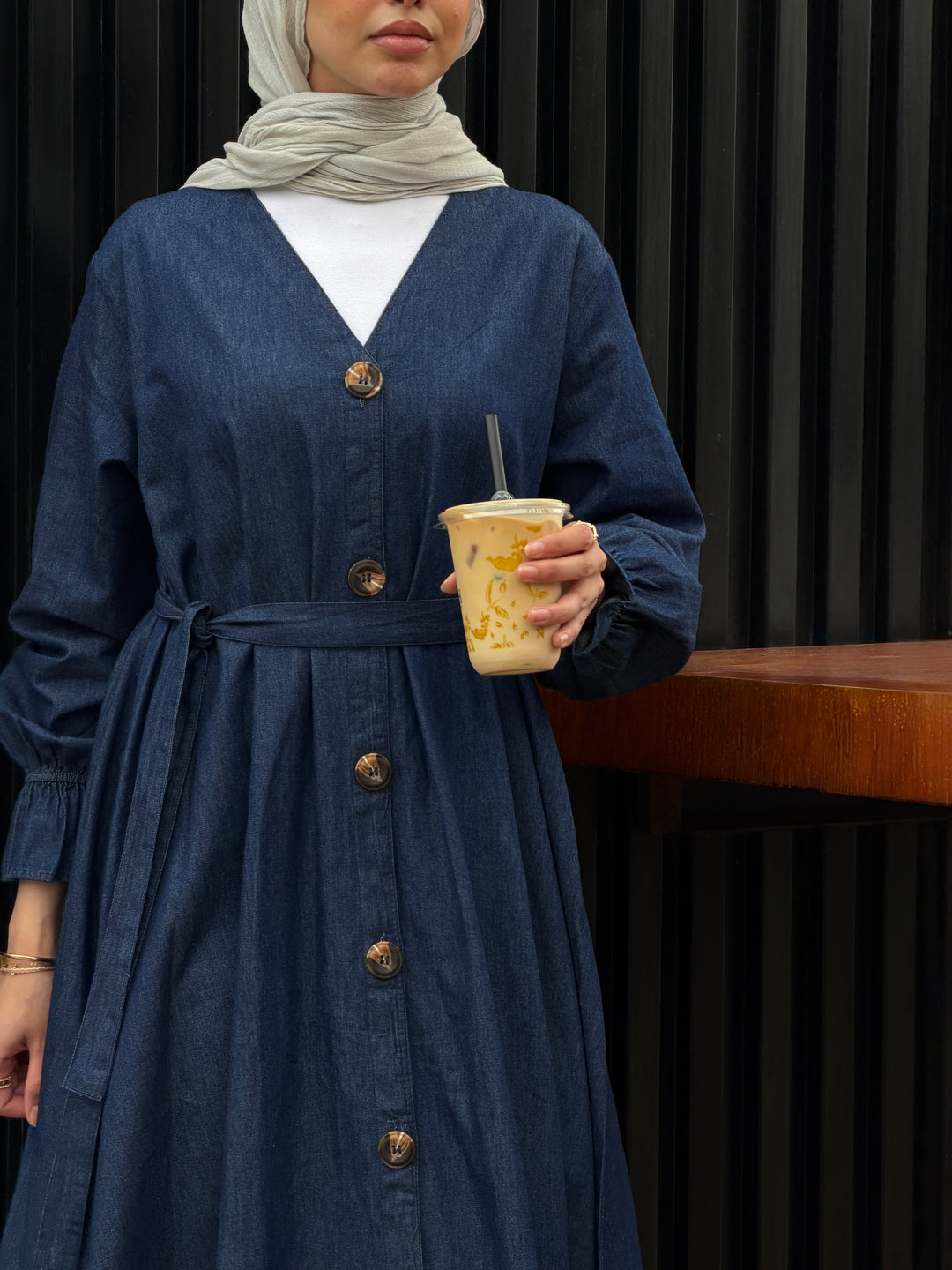 Buttoned Denim Dress C0514