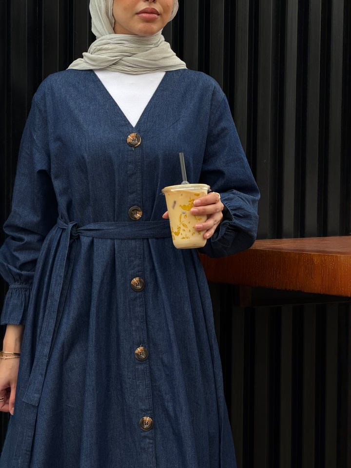 Buttoned Denim Dress C0514
