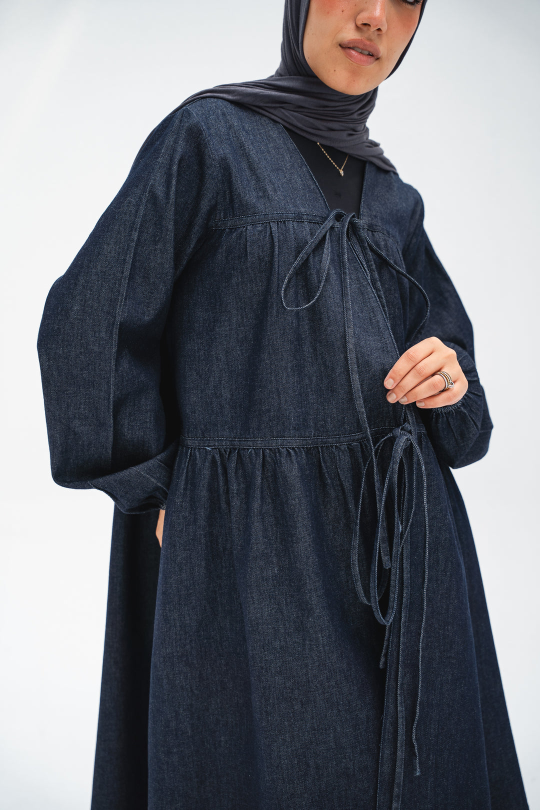 Denim Tie Front Cardigan ( PRE ORDER)